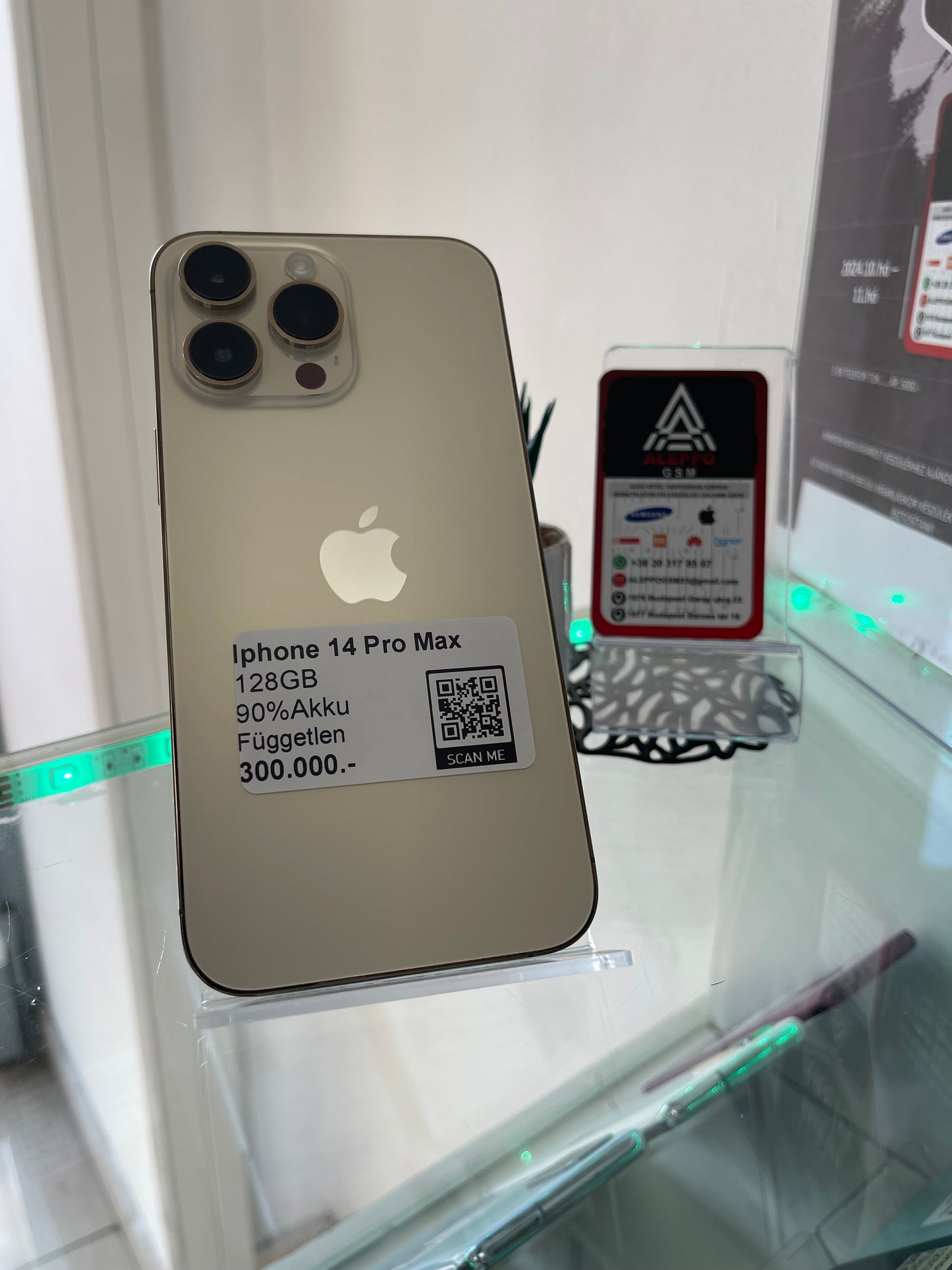 Iphone 14 Pro Max - 128GB - 90%Akku- Kártyafüggetlen + Ajándék Tok,Fólia,Töltő, Fülhallgató